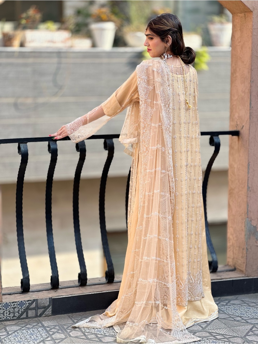 Embellished Beige/Champagne Formal Dress